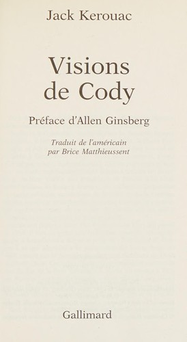 Visions de Cody (French language, 2012, Gallimard)