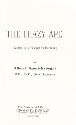 The crazy ape (1970, Philosophical Library)